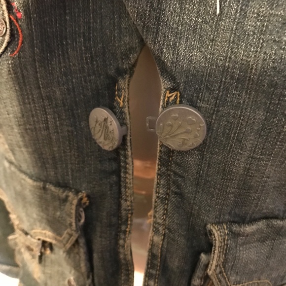 Womens Academics Designer Blue Jean Jacket ( Vintage) Sz XL/TG - Picture 8 of 8